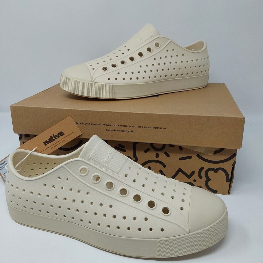 Native Shoes Jefferson Bone White Slip On Water Shoes Men's 6 Women's 8 NWB